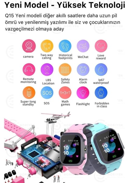 Çocuklar Için Yeni Q15 Modellı Konum Takip Özellikli Akıllı Çocuk Saati fiyatları