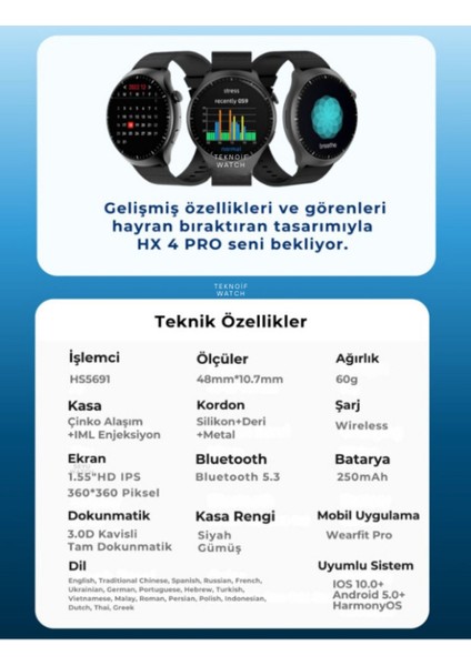 Watch Hx 4 Pro Harvox Akıllı Saat Iphone ve Android Tüm Telefonlara Uyumlu indirimleri
