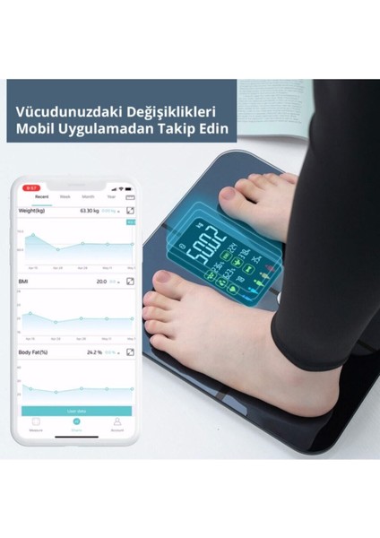 Sport HZ-1121 Multifonksiyon Ekranlı Akıllı Bluetooth Baskül HZ-1121 fiyatları