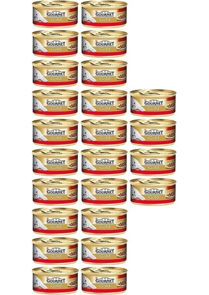 Gold Parça Etli ve Soslu Sığır Etli Konserve Kedi Maması 85 gr x 24 Adet*