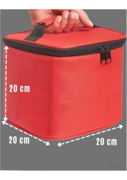 Highconcept Kırmızı Tek Bölmeli Soğuk Tutan Makyaj Çantası Seyahat Makyaj Organizeri 20*20*20 cm modelleri