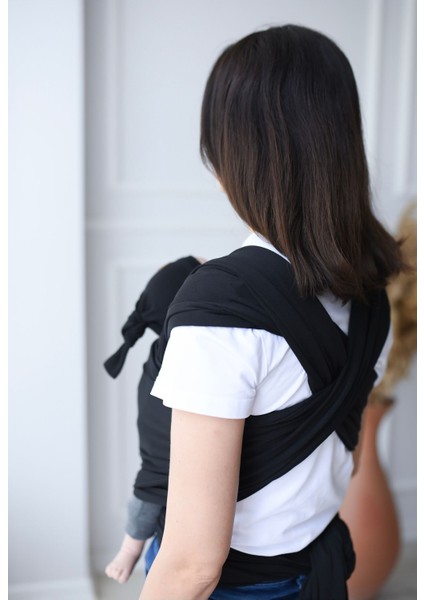 Premium Birinci Sınıf Pamuklu Esnek Wrap Sling Siyah (Babywearinge Özel Üretim Kumaş) fırsatları