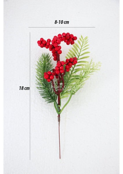 Dekoratif 3lü Yapay Bitkili Stick Kırmızı Yılbaşı Çiçeği Yapay Kokina Yılbaşı Süsü 20 cm (3lü Set) indirimleri