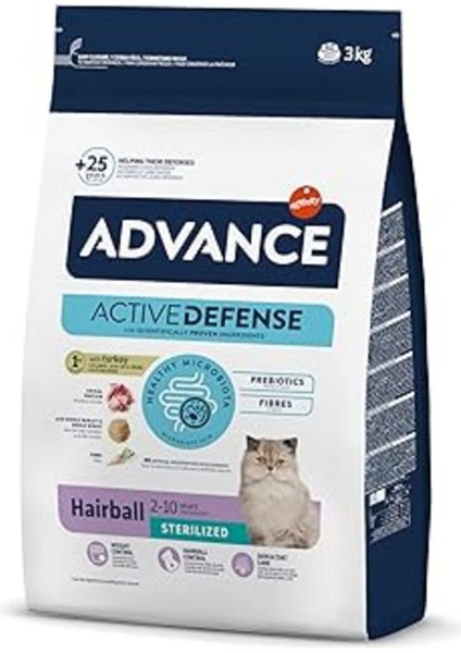 Advance Sterilized Hairball Hindili Kısır Kedi Maması, 3 kg