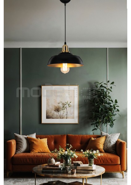 Karya Siyah - Gold Tekli Sarkıt (Gold Kukalı) Salon-Oturma-Çocuk-Yemek-Yatak Odası-Antre-Mutfak