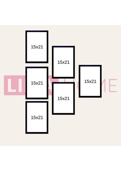 6lı Siyah Çerçeve Seti