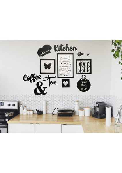 Siyah 11 Parça Mutfak Pano Seti Kitchen Coffee Tea Mutfak Kuralları Mutfak Dekoru fiyatları
