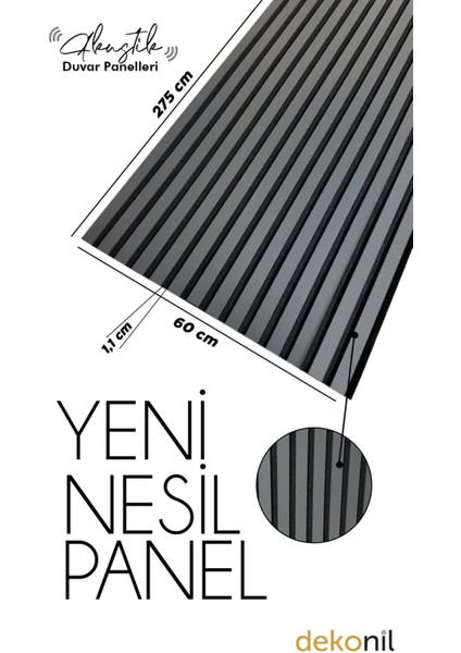 Yeni Nesil Akustik Duvar Paneli 60CM*275CM (1 Adet)