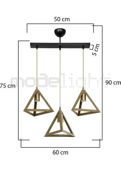 Prizma 3lü Sıralı Avize Siyah / Eskitme Salon-Oturma-Çocuk-Yemek-Yatak Odası-Antre-Mutfak fırsatları