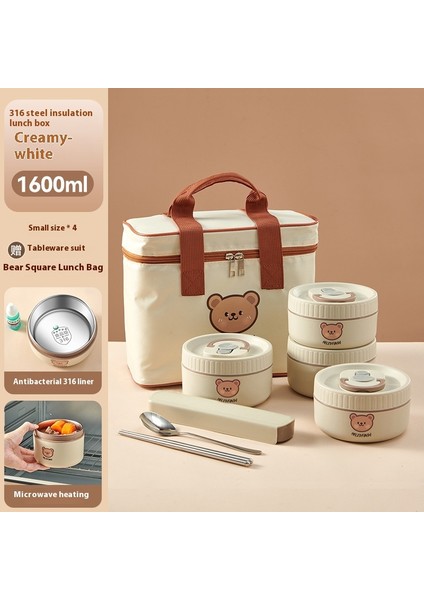 Çok Katmanlı Yalıtımlı Öğle Yemeği Kutusu 316 Paslanmaz Çelik Çalışanlar Için Mikrodalgada Kullanılabilir Bento Kutusu (Yurt Dışından)