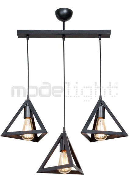 Prizma 3lü Sıralı Avize Siyah (Siyah Laleli) Salon-Oturma -Çocuk-Yemek-Yatak Odası--Antre-Mutfak fiyatları