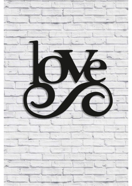 Dekoratif 5 mm Siayh Mdf Love Yazısı Duvar Dekoru Tablo