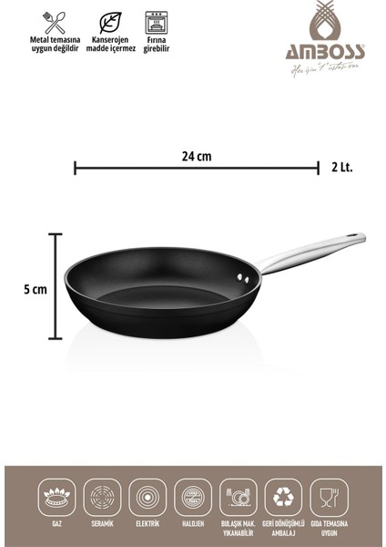 Dark Black Tava Yanmaz Yapışmaz Titanyum Kaplama - 24 cm fiyatları