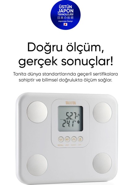Bc 730 White Innerscan Akıllı Dijital Tartı | Yağ, Sıvı, Kas, Kilo Ölçer Vücut Analiz Tartısı
