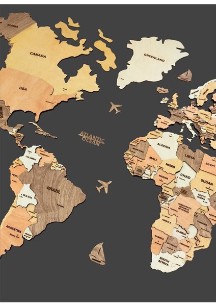 Ahşap Dünya Haritası,katmanlı fiyatları