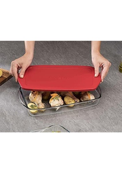 Rom Borcam Kırmızı Kapaklı Dikdörtgen Saklama Kabı, 3.85 L Romshp 1067323 modelleri