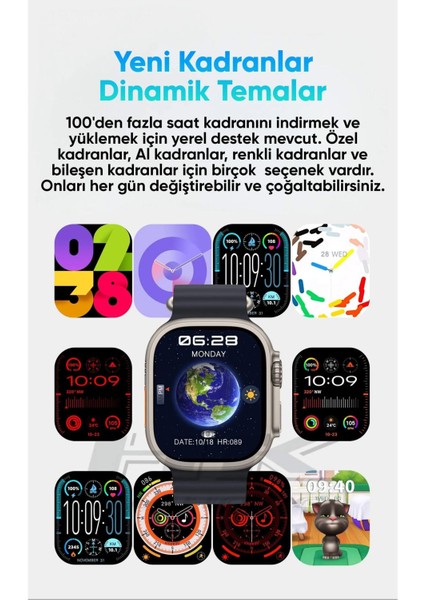 Hk 10 Ultra 49MM Akıllı Saat Watch 9 Ultra 2 Serisi Amoled Ekranlı Kadın Erkek Kol Saati Çift indirimleri
