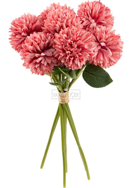 Yapay Çiçek Top Krizantem 7li Mini Kartopu Demeti 30 cm Pastel Pembe fiyatları