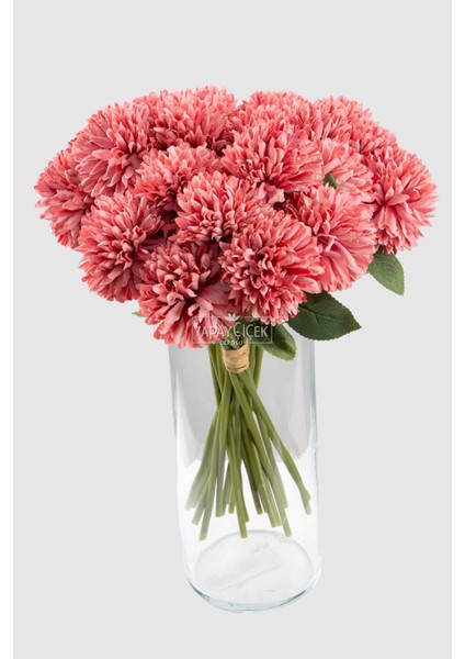 Yapay Çiçek Top Krizantem 7li Mini Kartopu Demeti 30 cm Pastel Pembe modelleri