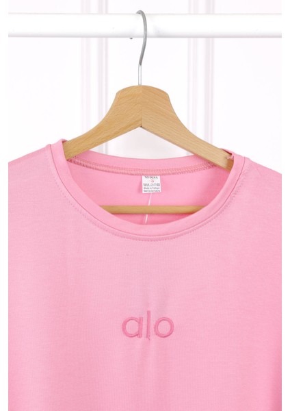 Pembe Nakışlı Kısa Kol Modal T-Shirt fiyatları