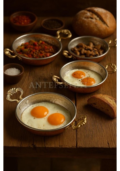 Bakır Dövme Tava Seti 4'lü