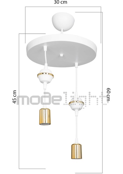 Akses 2li Beyaz Gold Dekoratif Avize Salon-Oturma-Çocuk-Yatak Odası-Yemek Odası-Antre-Mutfak fırsatları
