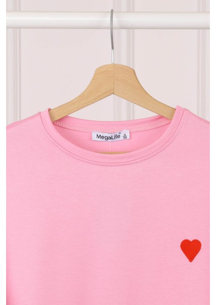 Pembe Nakışlı Kısa Kol Modal T-Shirt fiyatları