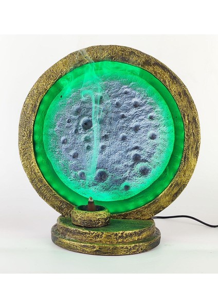 Dolunay Dekoratif Konik Tütsülük Işıklı (Yeşil)