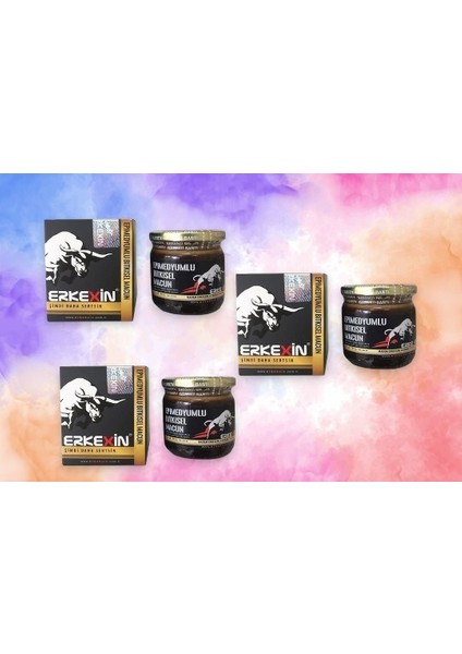 3 Kutu Orjinal 43 gr Erkexin Ballı Bıtkısel Karışım Macun