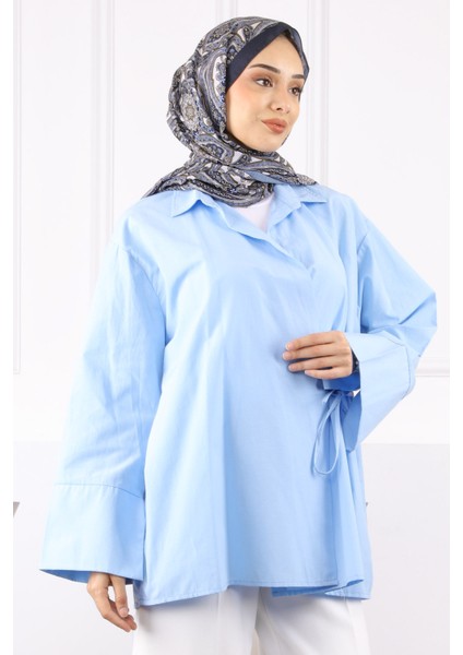 Bebe Mavi Yandan Bağlamalı Kimono