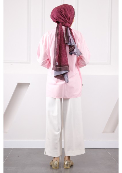 Pudra Yandan Bağlamalı Kimono