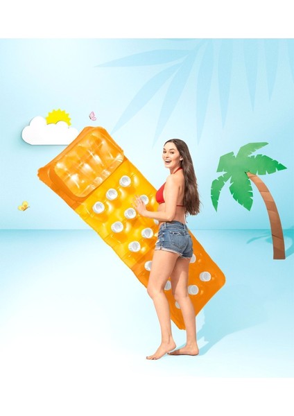 Bardaklı Yastıklı Deniz Yatağı - Yastıklı Havuz Yatağı - Yastıklı Şişme Yatak-Şişme Yatak 188X71 cm fırsatları