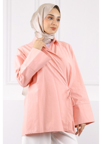 Gül Kurusu Yandan Bağlamalı Kimono