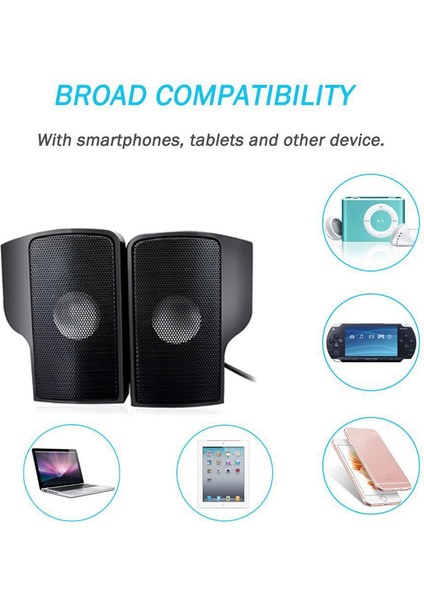 Mini Taşınabilir USB Stereo Hoparlörler Hat Kontrol Cihazı Soundbar (Yurt Dışından) fiyatları