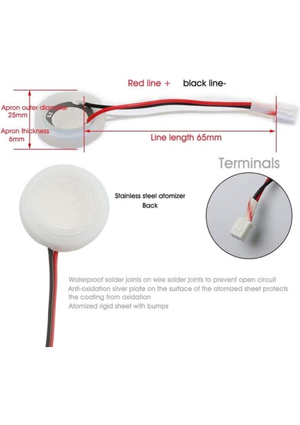 10'lu Paket 20MM Ultrasonik Sis Makinesi Sisleyici Seramik Diskler Tel ve Sızdırmazlık Halkası ile (Yurt Dışından) indirimleri