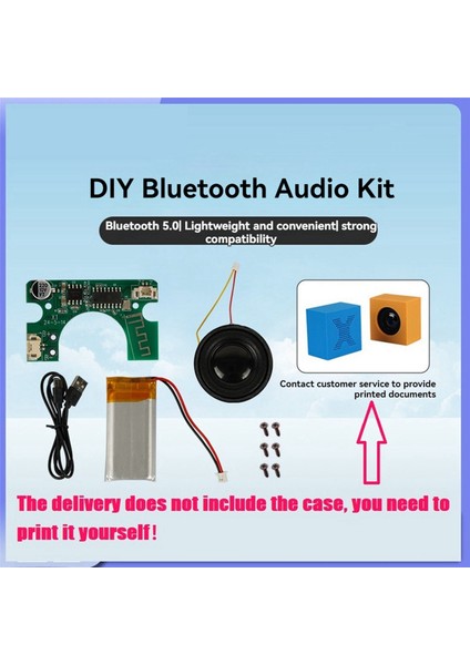 3D Baskı Dıy Bluetooth Hoparlör Kiti Bt5.0 Stereo Amplifikatör Dıy Kiti (Yurt Dışından)