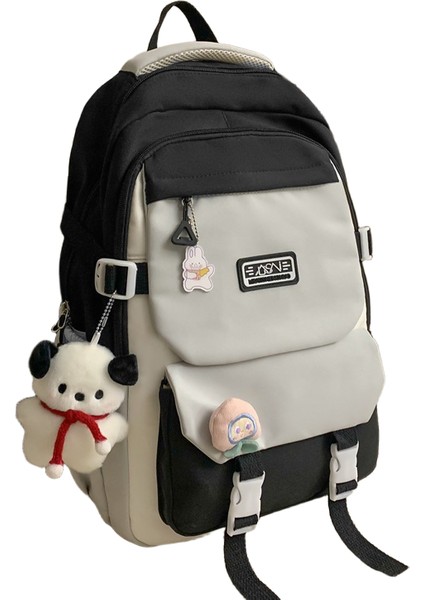 Kızlar Için Okul Çantası Kampüs Tarzı Japon Tarzı Kızlar Ortaokul Öğrencileri Büyük Kapasiteli Sırt Çantası Kore Versiyonu Üniversite Öğrencileri Kontrast Renkli Sırt Çantası (Yurt Dışından)