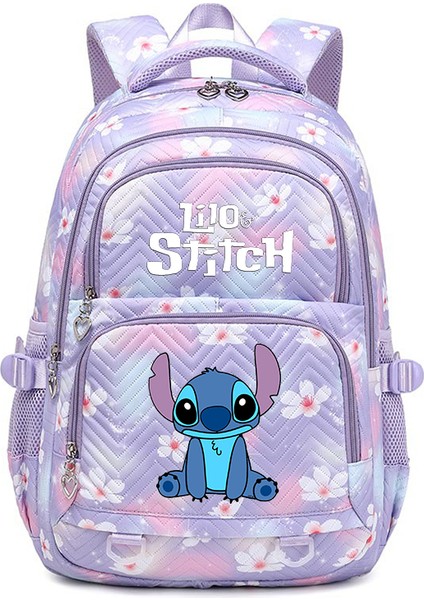 Lilo Stitch Zarif Çiçek Moda Kadın Sırt Çantası Kadın Taşınabilir Su Geçirmez Seyahat Çantası Genç Kız Öğrenciler Sırt Çantası Mochila (Yurt Dışından)