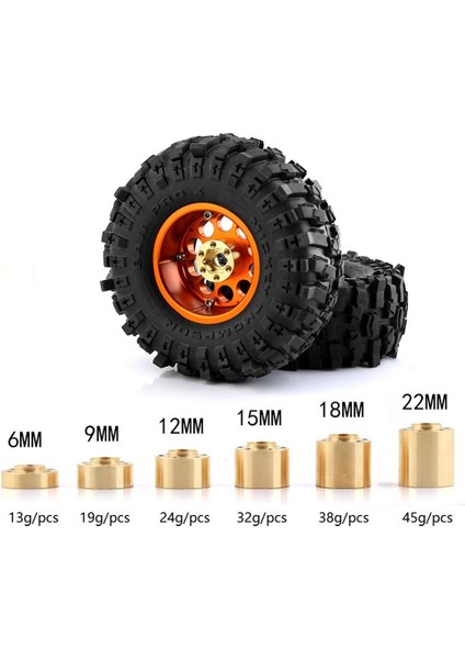 4 Adet Ağırlıkları 12MM Tekerlek Altıgen Hub Genişletme Adaptörü 1/10 Rc Paletli Eksenel SCX10 Trx4 1.9 2.2 Jant Karşı Ağırlık, 22MM (Yurt Dışından) modelleri