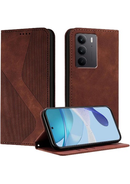 Realme C75 4g Kart Yuvaları Tutucu Için Kılıf Folio Kapak Cüzdan Kickstand Pu (Yurt Dışından)
