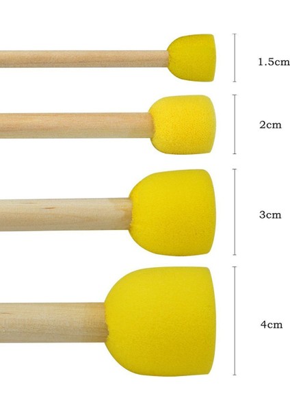 20 Pcs Yuvarlak Süngerler Fırça Seti Çocuk Boyama Araçları - Sünger Boyama Seti Çocuklar Için 4 Boyutta Dıy Boyama Araçları (Yurt Dışından)