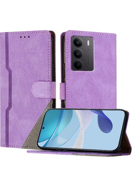 Realme C75 4g Kart Yuvaları Için Kılıf Kapak Manyetik Kapatma Kullanışlı Standı Pu (Yurt Dışından)