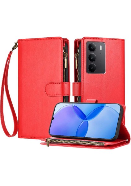 Realme C75 4g Pu Deri Kart Yuvaları Çanta Kapak Için Kılıf Folio Kapak (Yurt Dışından)