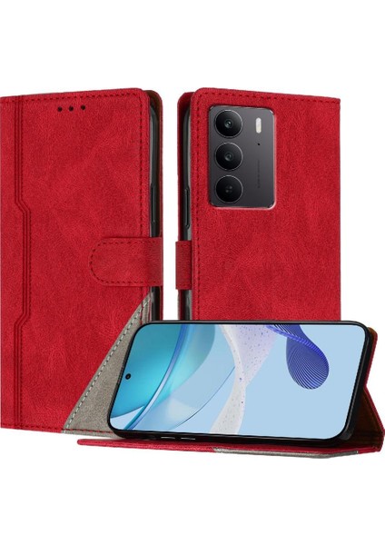 Realme C75 4g Kart Yuvaları Için Kılıf Kapak Manyetik Kapatma Kullanışlı Standı Pu (Yurt Dışından)