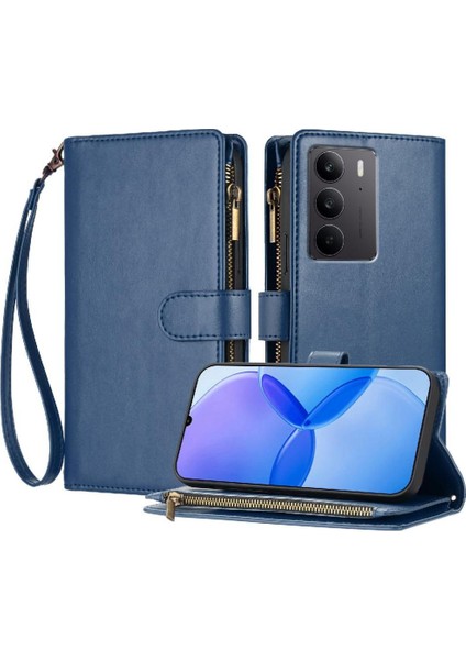 Realme C75 4g Pu Deri Kart Yuvaları Çanta Kapak Için Kılıf Folio Kapak (Yurt Dışından)