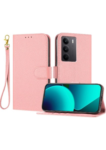 Realme C75 4g Cüzdan Kart Yuvaları Için Telefon Kılıfı Tutucu Litchi Desen Flip (Yurt Dışından)