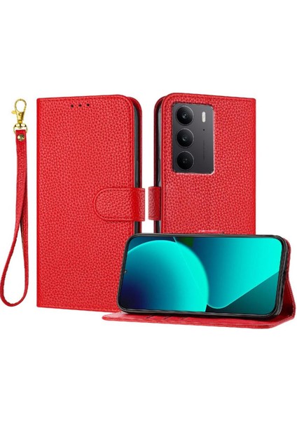 Realme C75 4g Cüzdan Kart Yuvaları Için Telefon Kılıfı Tutucu Litchi Desen Flip (Yurt Dışından)