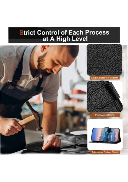 Xiaomi Poco C75 Litchi Desen Cüzdan Kart Yuvaları Tutucu Pu Için Telefon Kılıfı (Yurt Dışından)