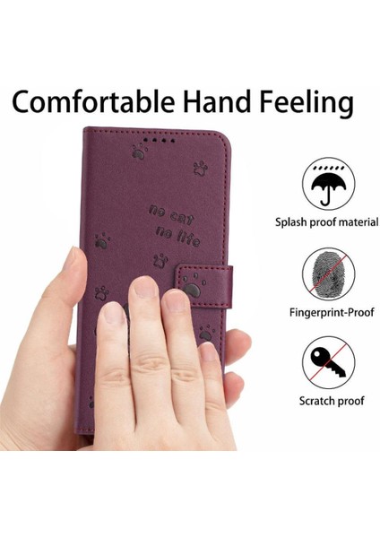 Samsung Galaxy M54 5g Sevimli Kedi Kart Tutucu Kickstand Pu Için Flip Case (Yurt Dışından)