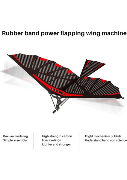 Karbon Fiber Model Uçak Montajı Çırpan Kanatlı Uçak Diy Model Uçak Pterosaur Lastik Bant Biyonik Uçak (Yurt Dışından)
